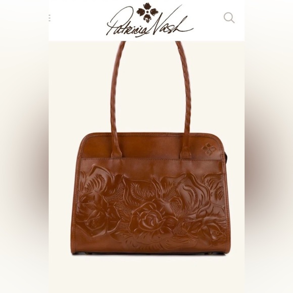 Patricia Nash EUC Brown Paris Embossed Large Leather Satchel - Picture 1 of 16